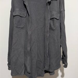 Aerie Charcoal Waffle Knit Top